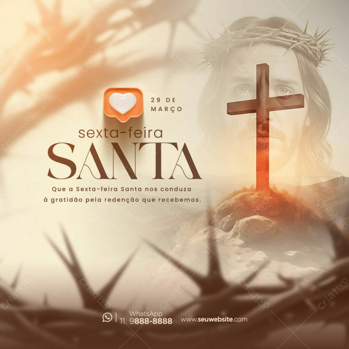 Flyer para Sexta-feira Santa PSD Editável