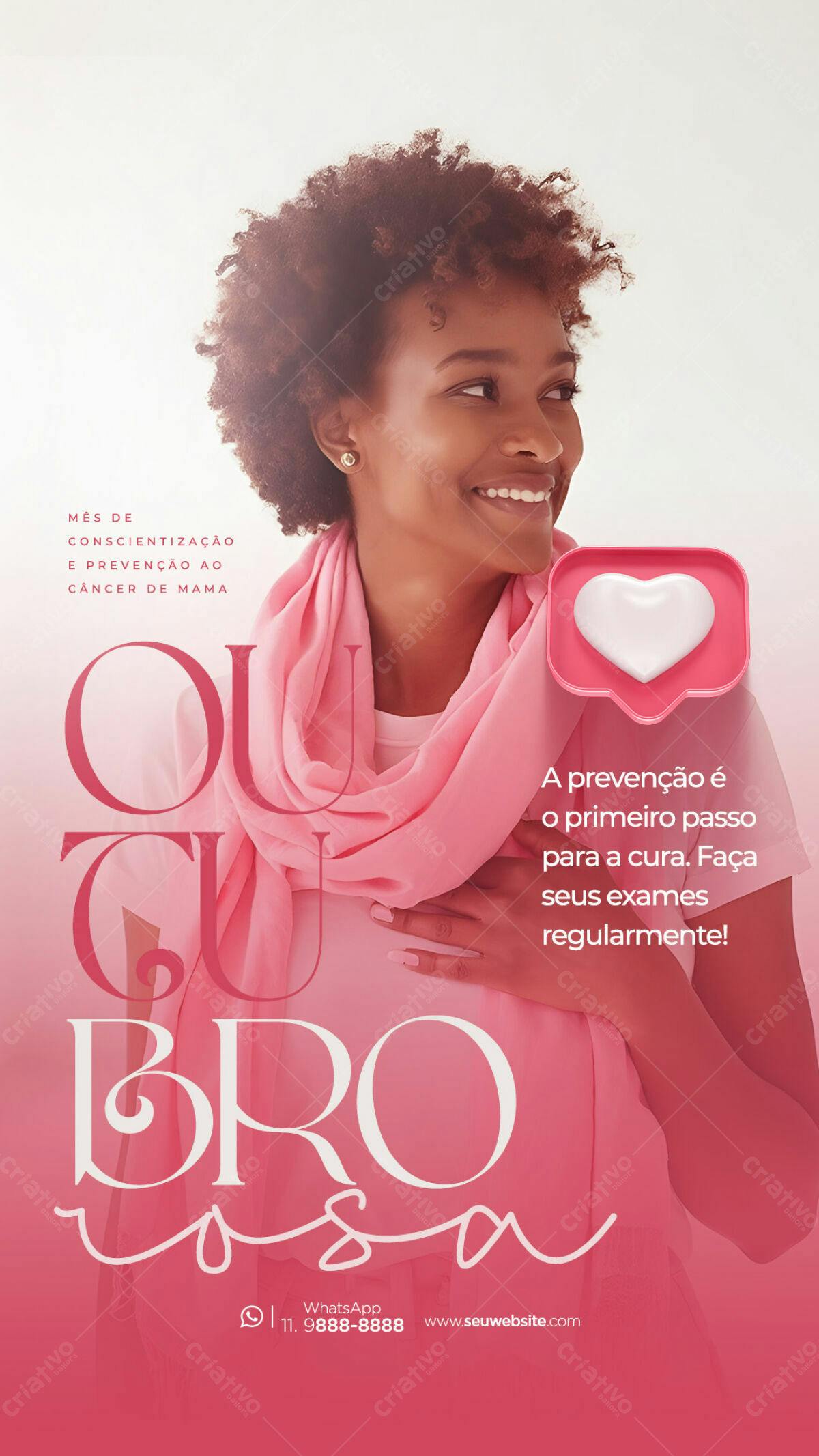 Flyer Outubro Rosa PSD Editável
