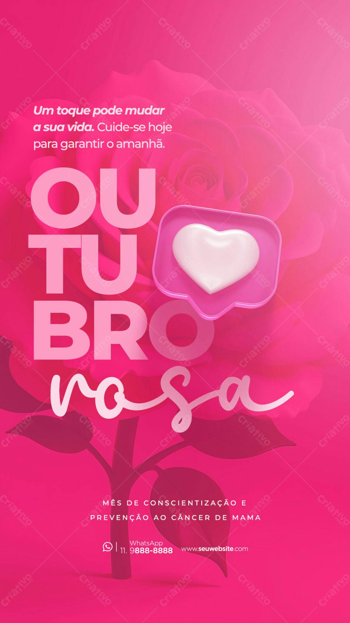 Flyer Outubro Rosa PSD Editável