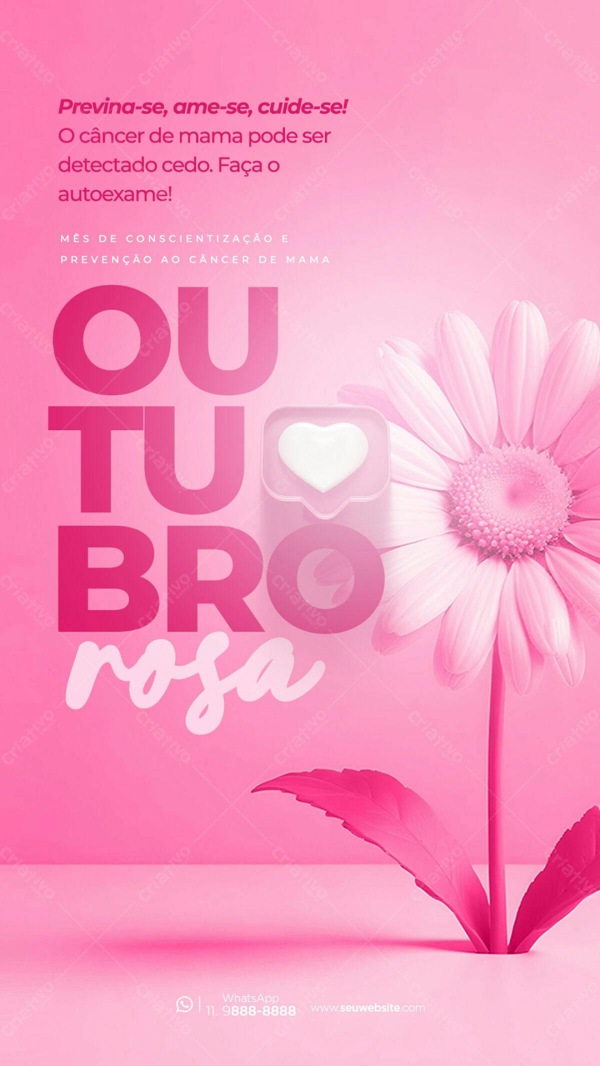 Post para Outubro Rosa PSD Editável