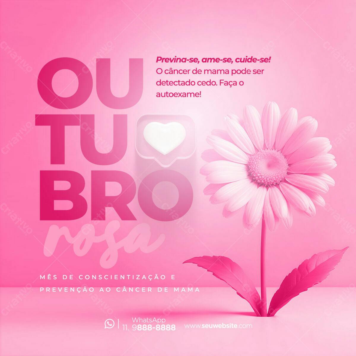 Post para Outubro Rosa PSD Editável