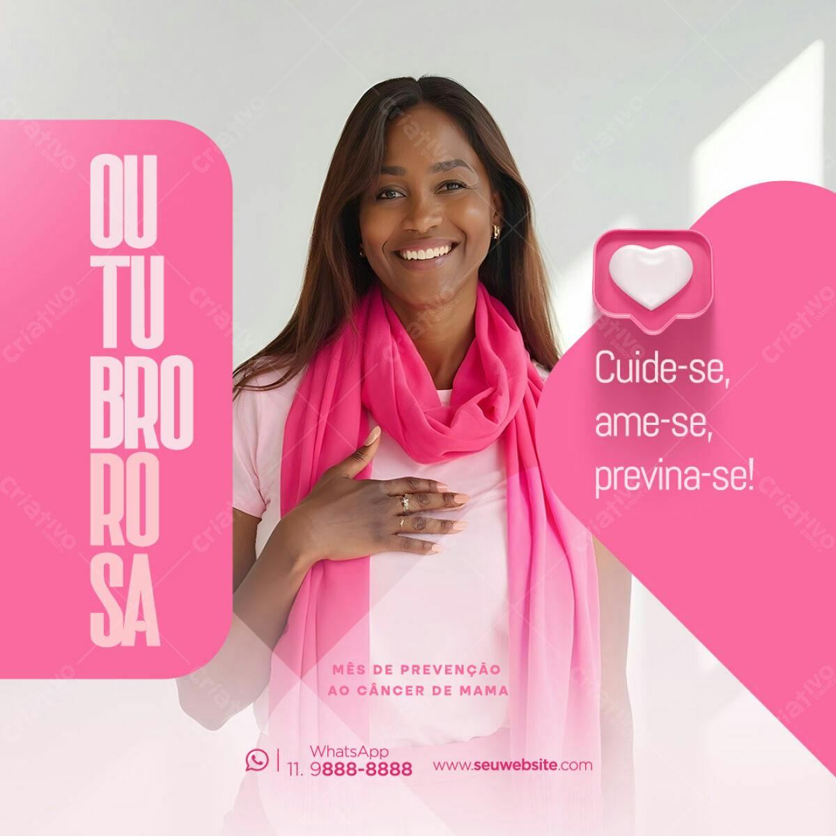 Post para Outubro Rosa PSD Editável