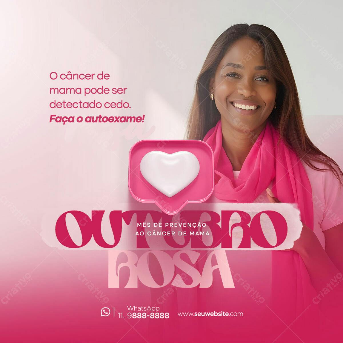 Flyer Outubro Rosa PSD Editável