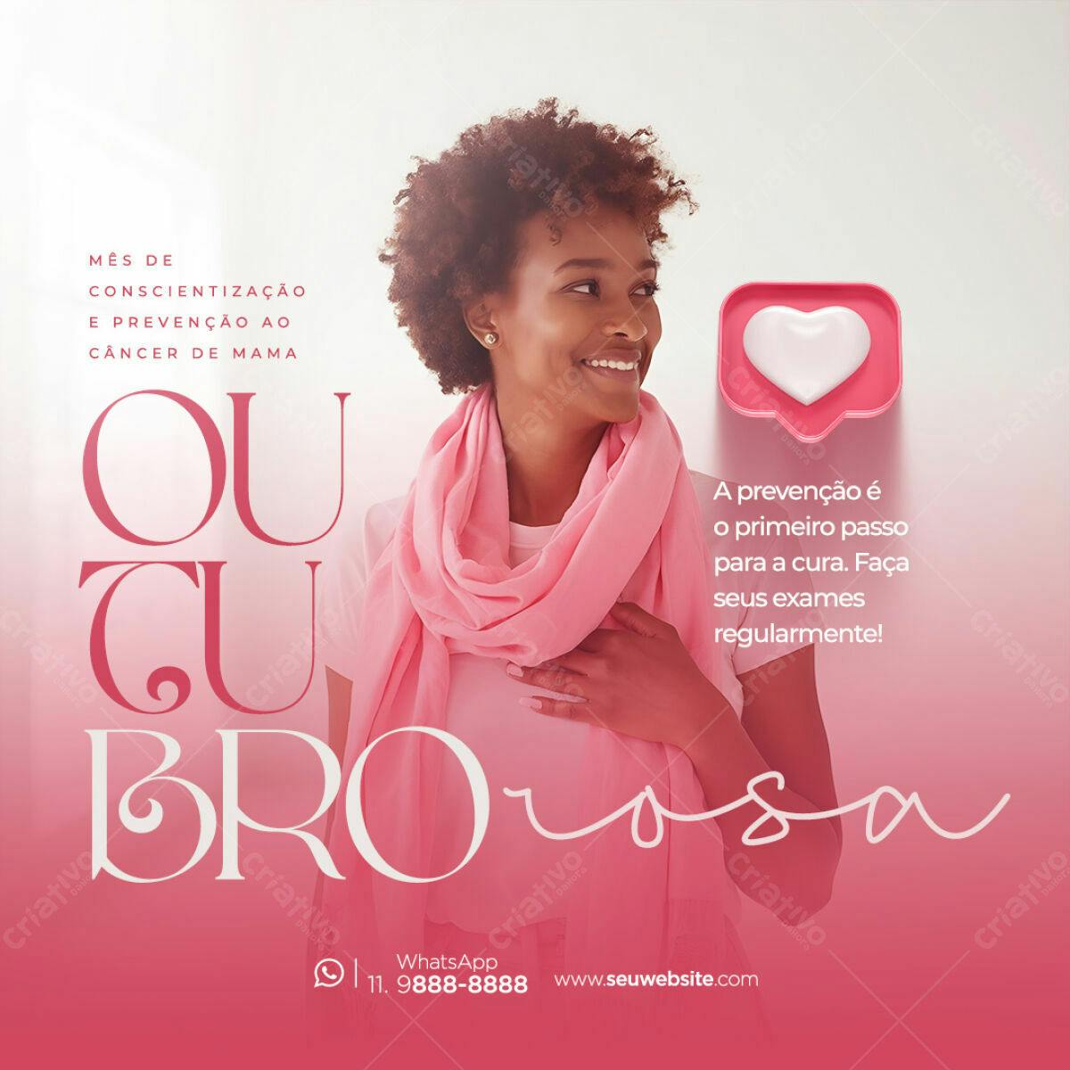 Flyer Outubro Rosa PSD Editável
