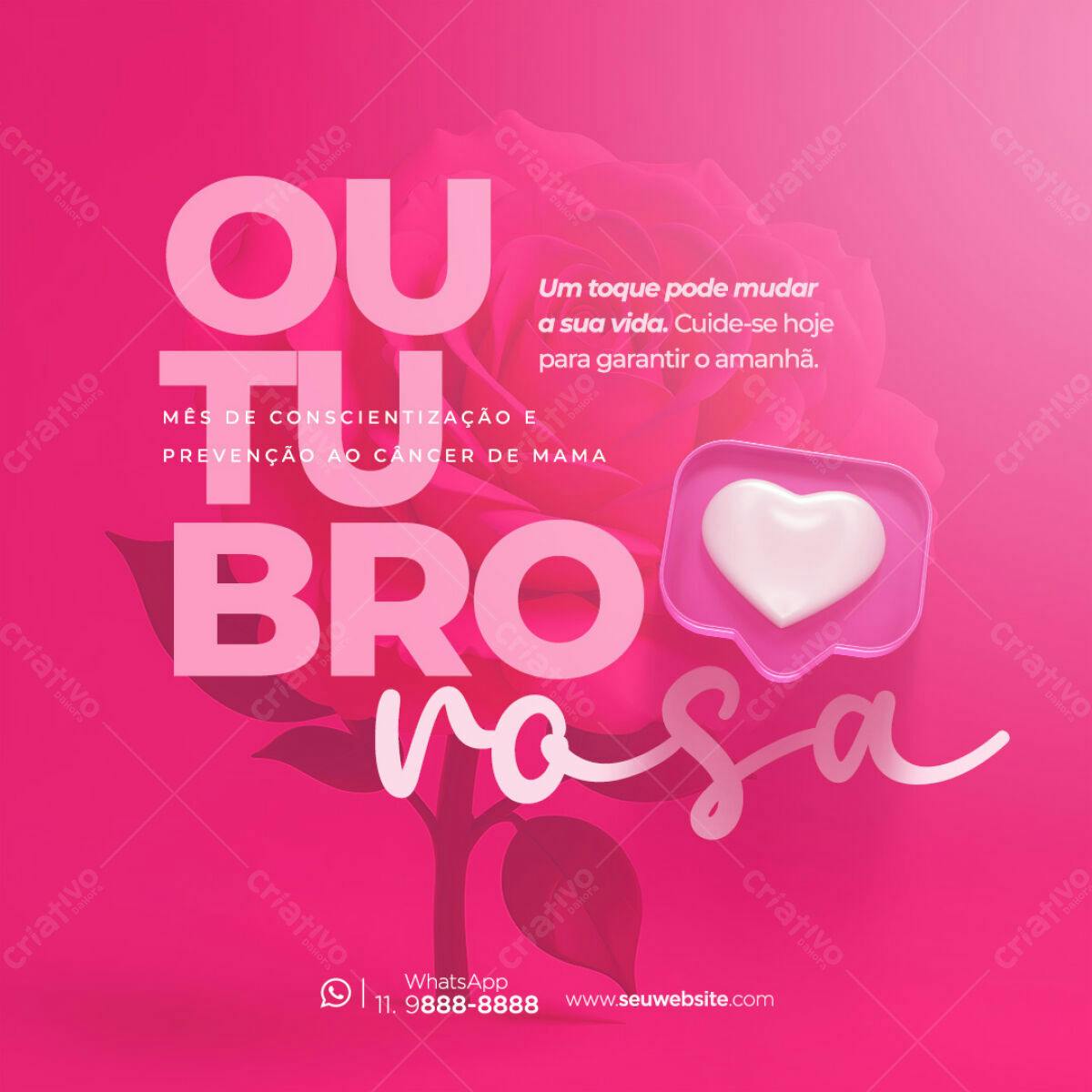 Post para Outubro Rosa PSD Editável