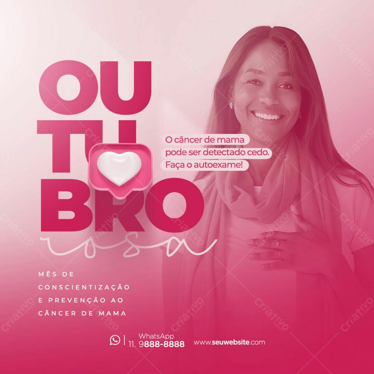 Post para o Outubro Rosa PSD Editável
