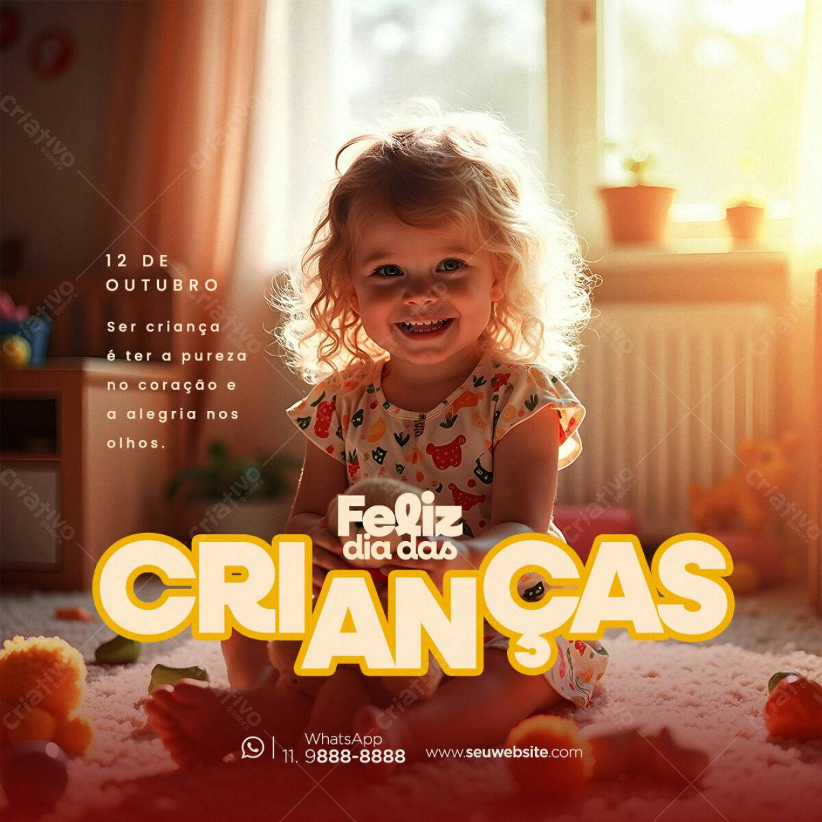 Post para Dia das Crianças PSD Editável