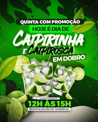  Flyer Caipirinha Feed Psd Editável