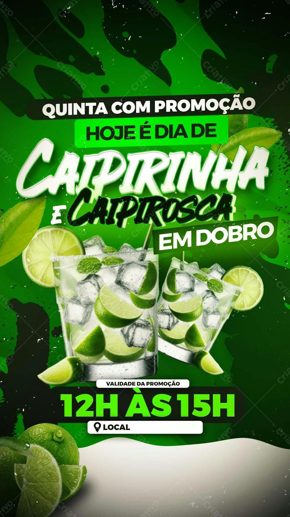Flyer Caipirinha Story Psd Editável