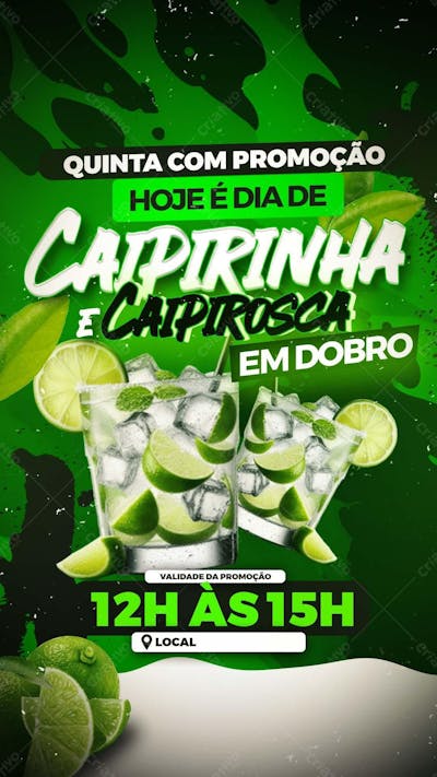 Flyer Caipirinha Story Psd Editável