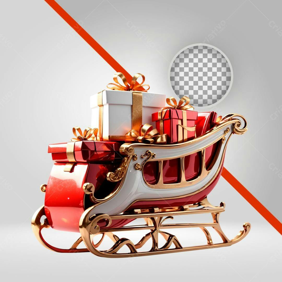 Icone Natalino Trenó Papai Noel PNG com fundo transparente