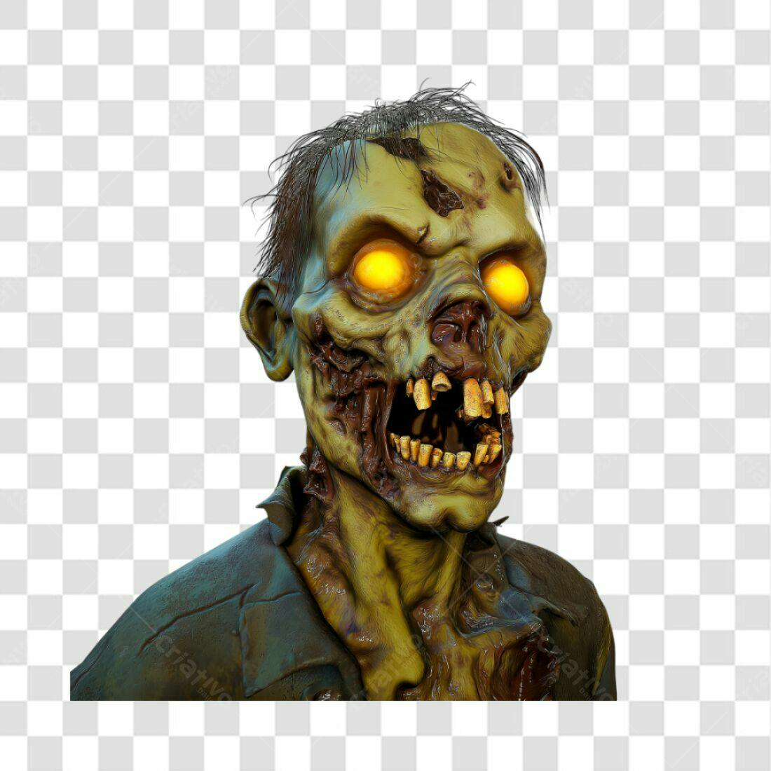 Icone Halloween Zumbi PNG com fundo transparente