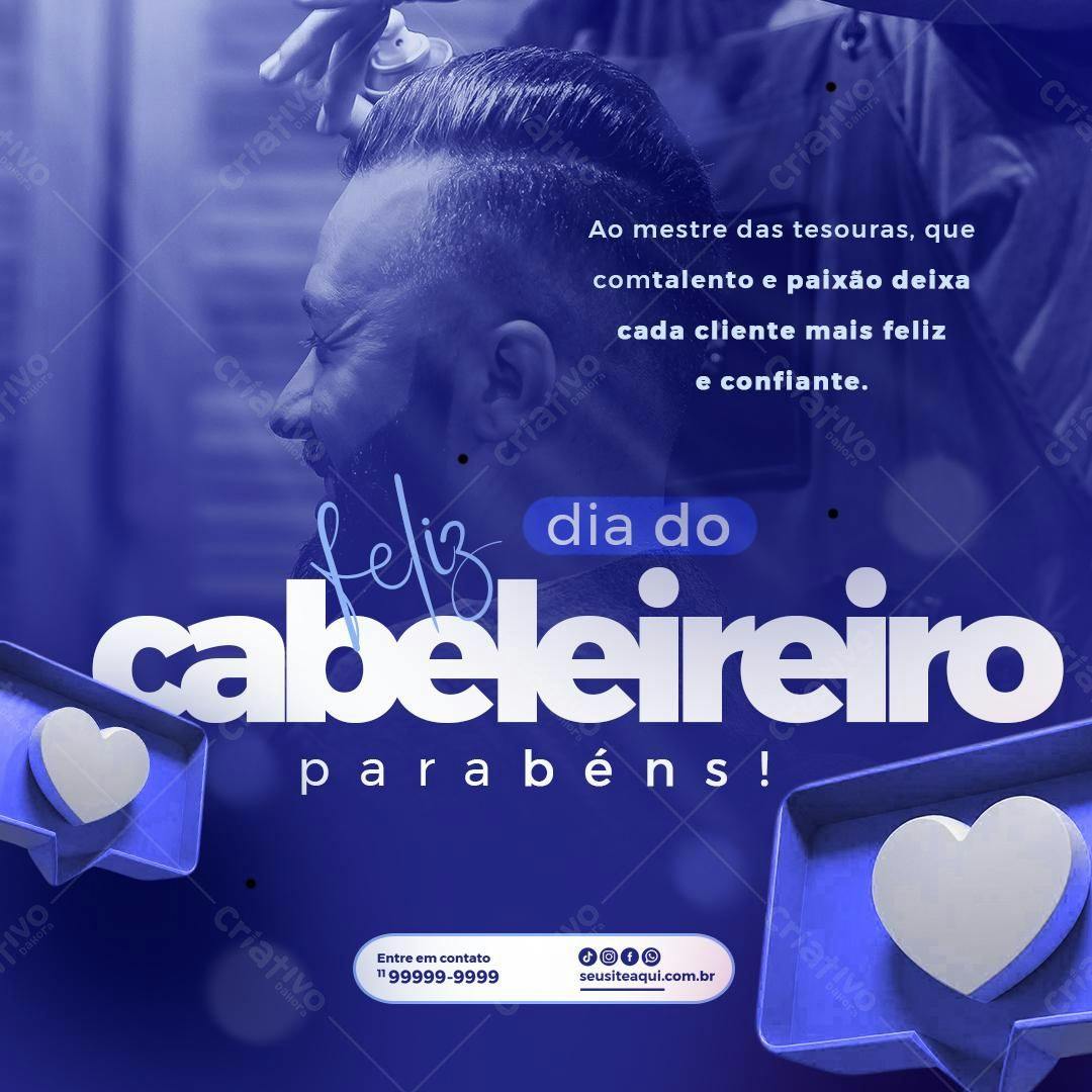 Post para o Dia do Cabeleireiro PSD Editável