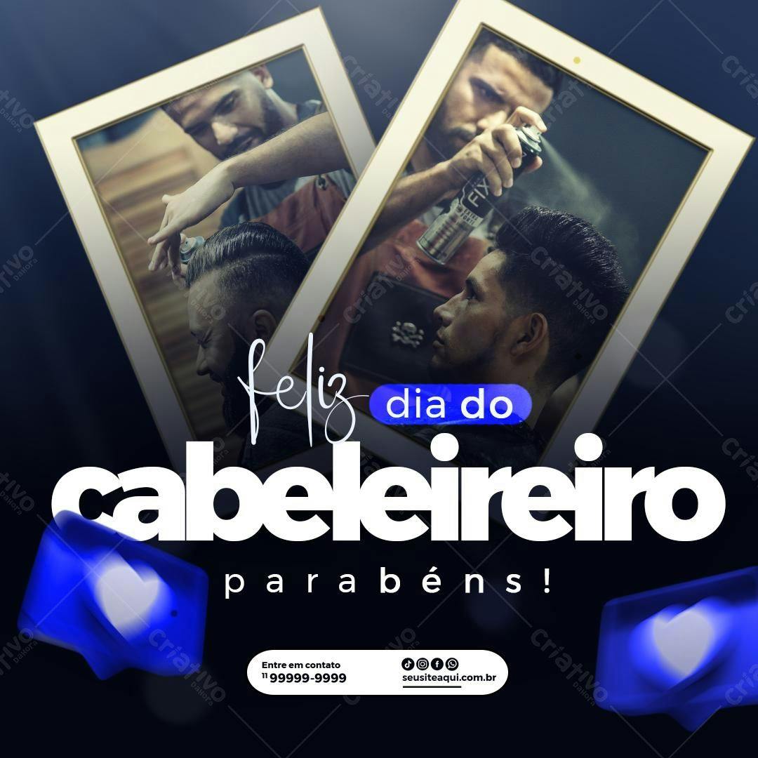 Post para Dia do Cabeleireiro PSD Editável