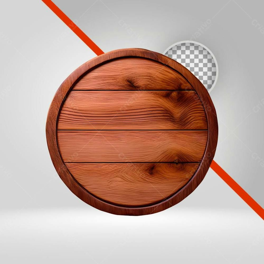 Tábua De Corte Para Açougue, Placa Pra Texto, Círculo 3D