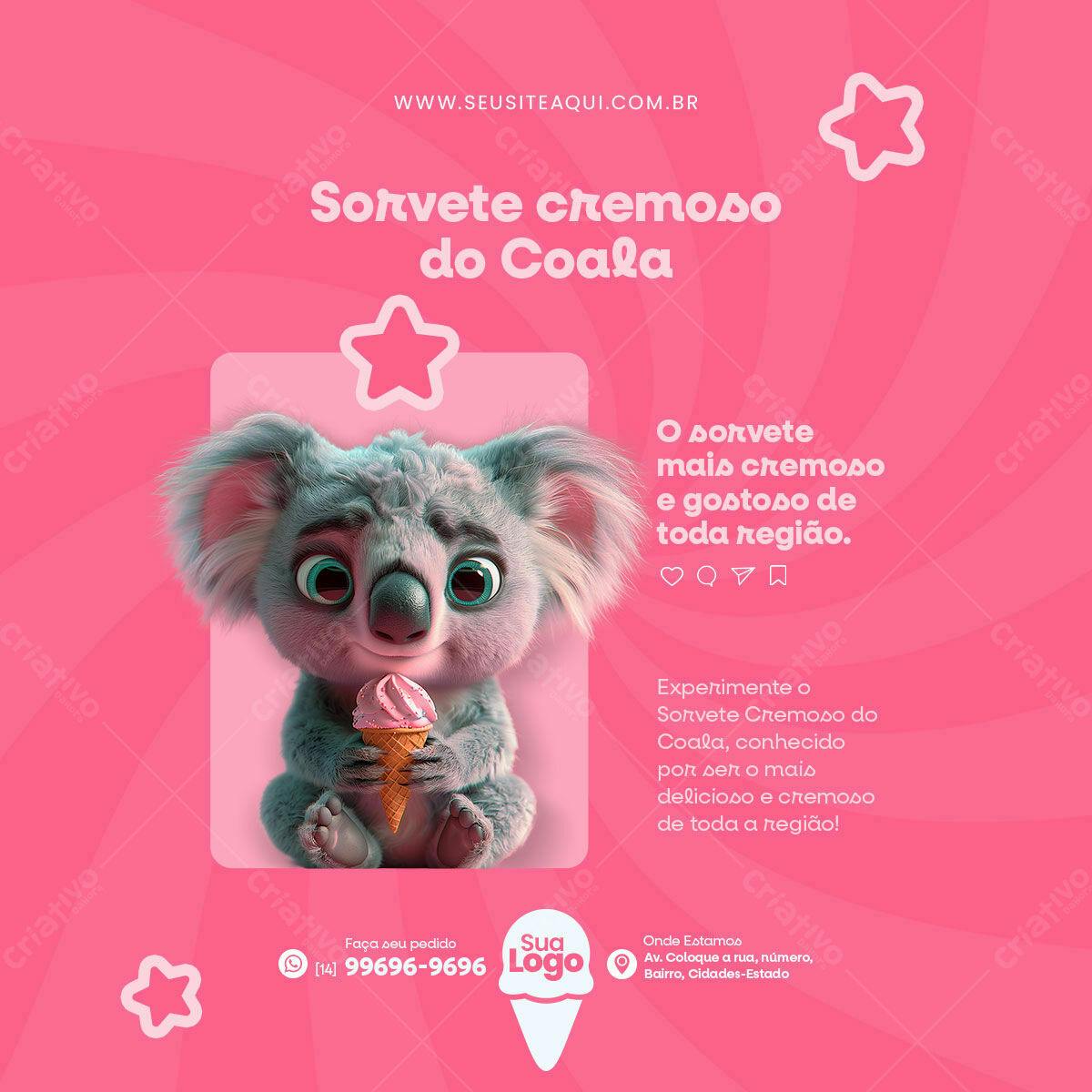 Postagem para Sorveteria PSD Editável