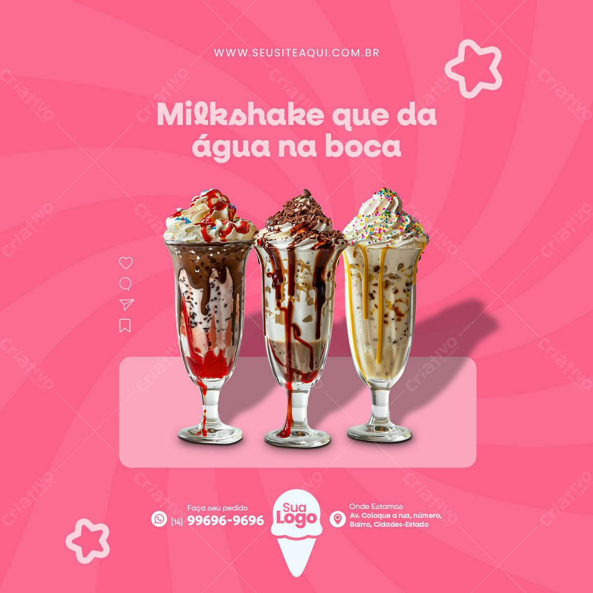 Postagem Instagram Milkshake PSD Editável