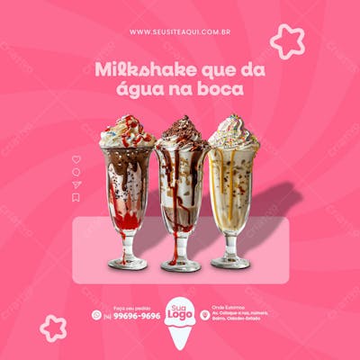 Feed Quadrado Sorveteria Social Media