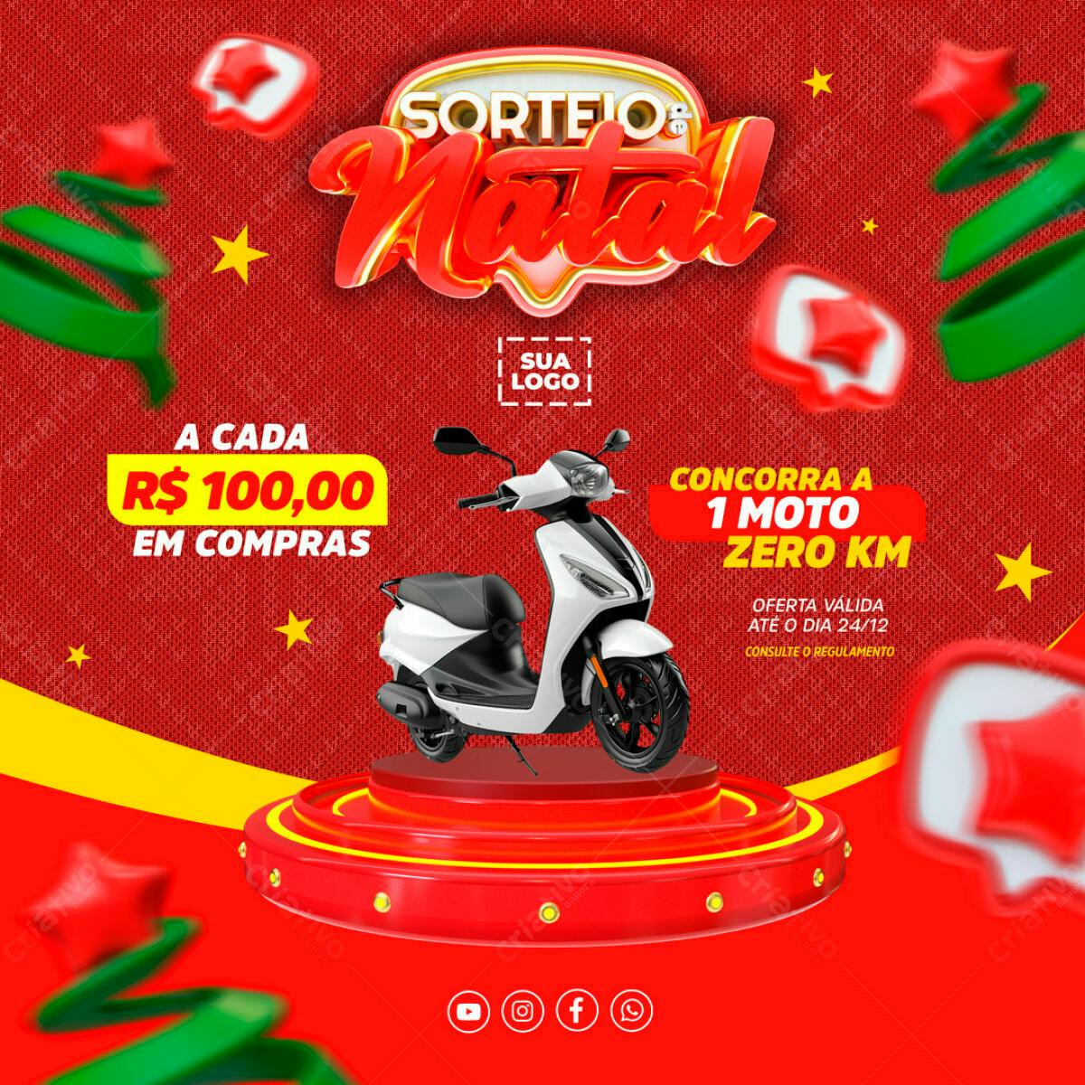 Flyer para Sorteio de Natal PSD Editável