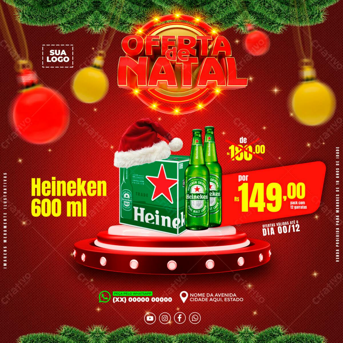 Flyer Natal Heineken PSD Editável