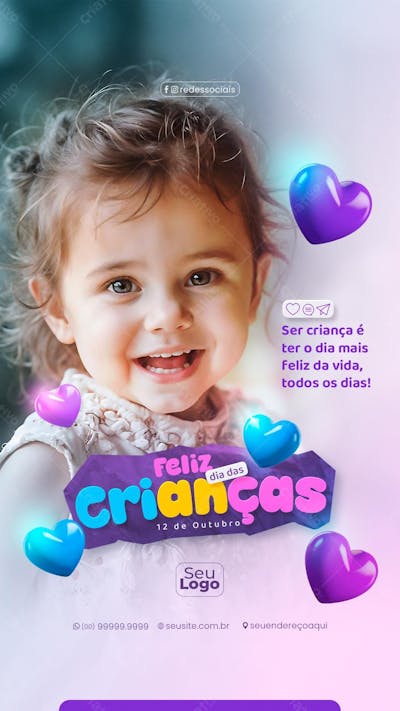 Story Feliz Dia Das Crianças 12 De Outubro Social Media