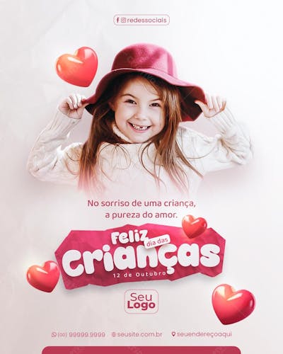 Feliz Dia Das Crianças 12 De Outubro Social Media