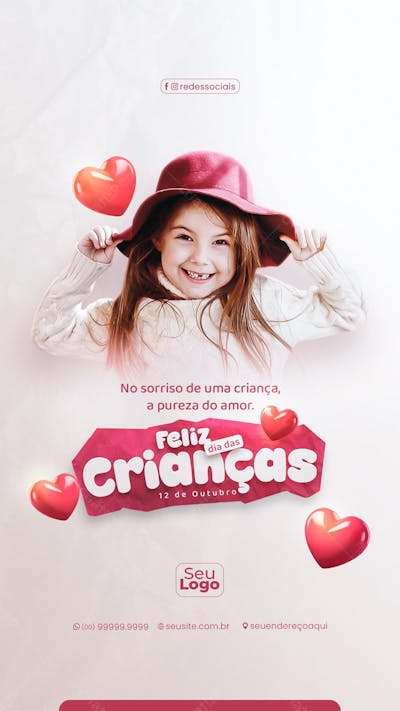 Story Feliz Dia Das Crianças 12 De Outubro Social Media