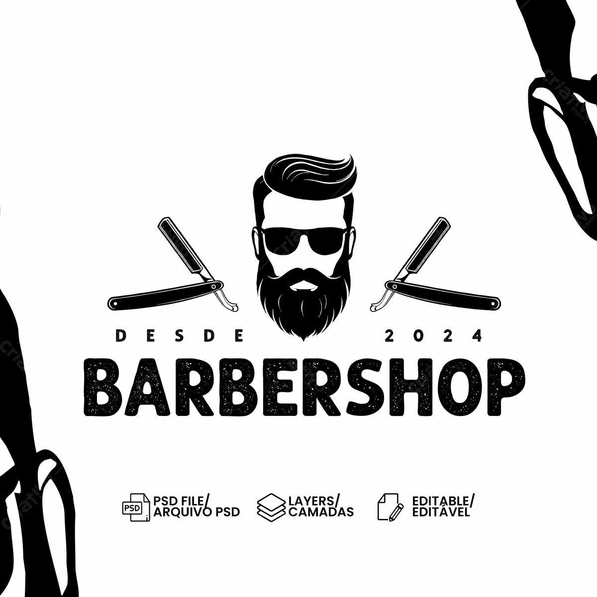 Logo BarberShop PSD Editável