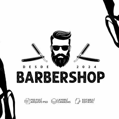 Logotipo Barbershop Psd Edit