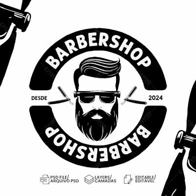 Logotipo Barberaria Psd Edit Logo Barbershop