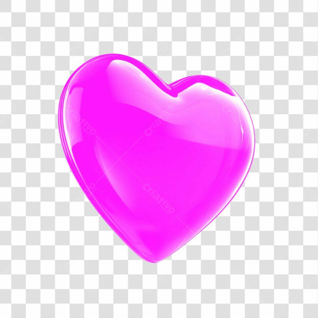 Icone Dia dos Namorados Coração Rosa PNG com fundo transparente