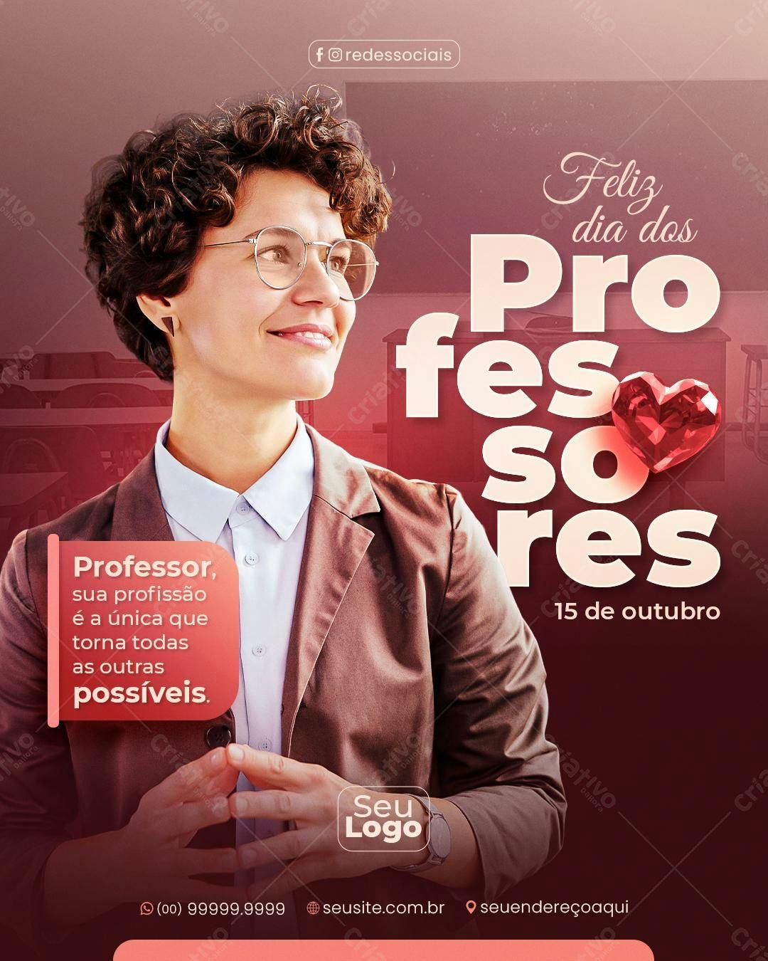Postagem Dia dos Professores PSD Editável