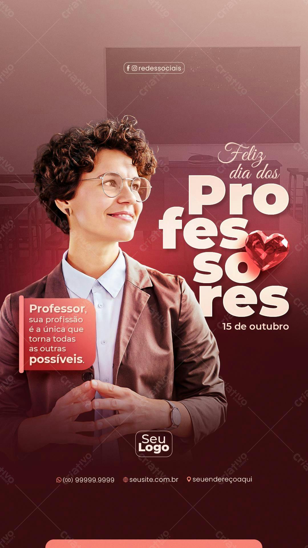 Flyer Dia dos Professores PSD Editável