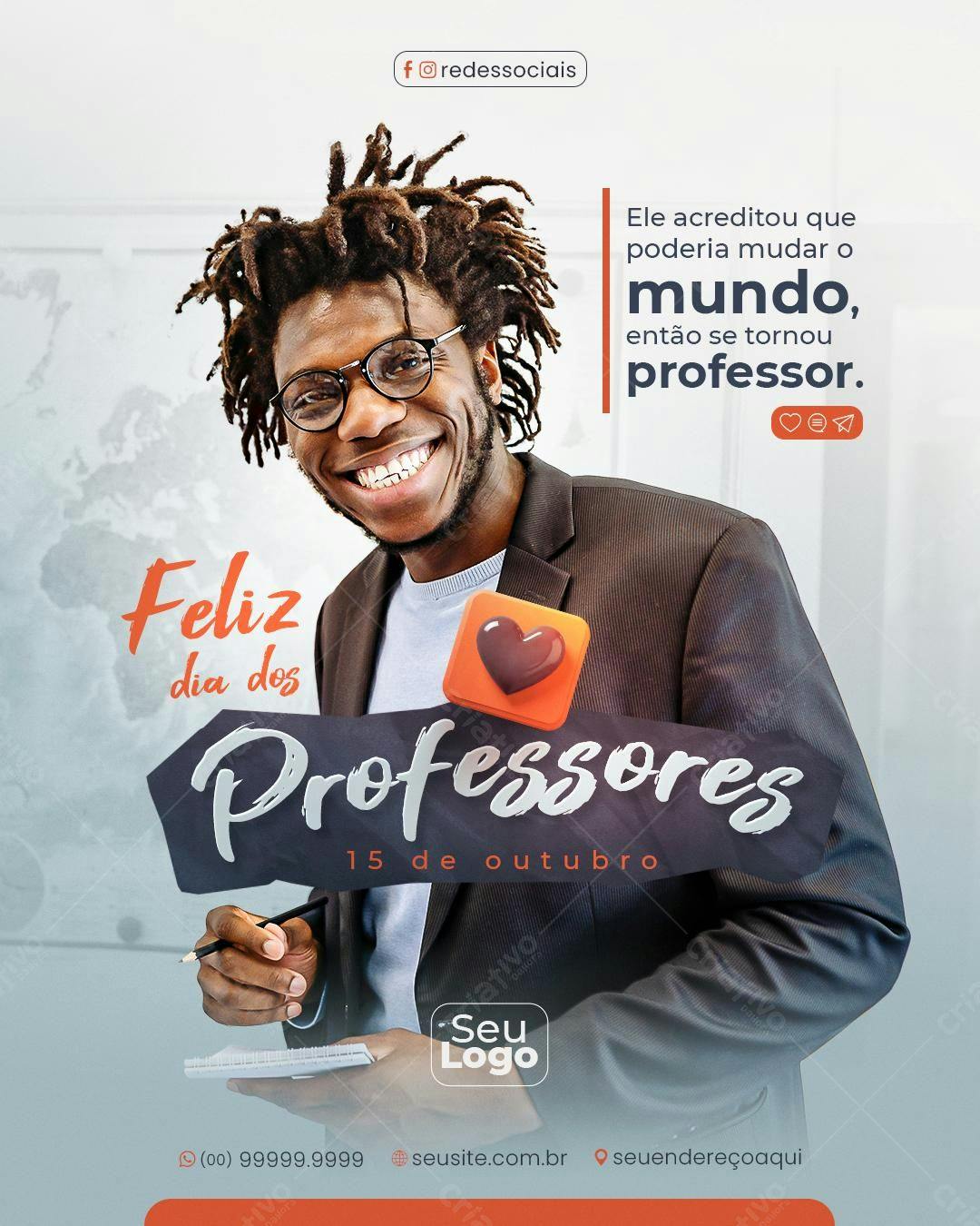 Flyer Dia dos Professores PSD Editável