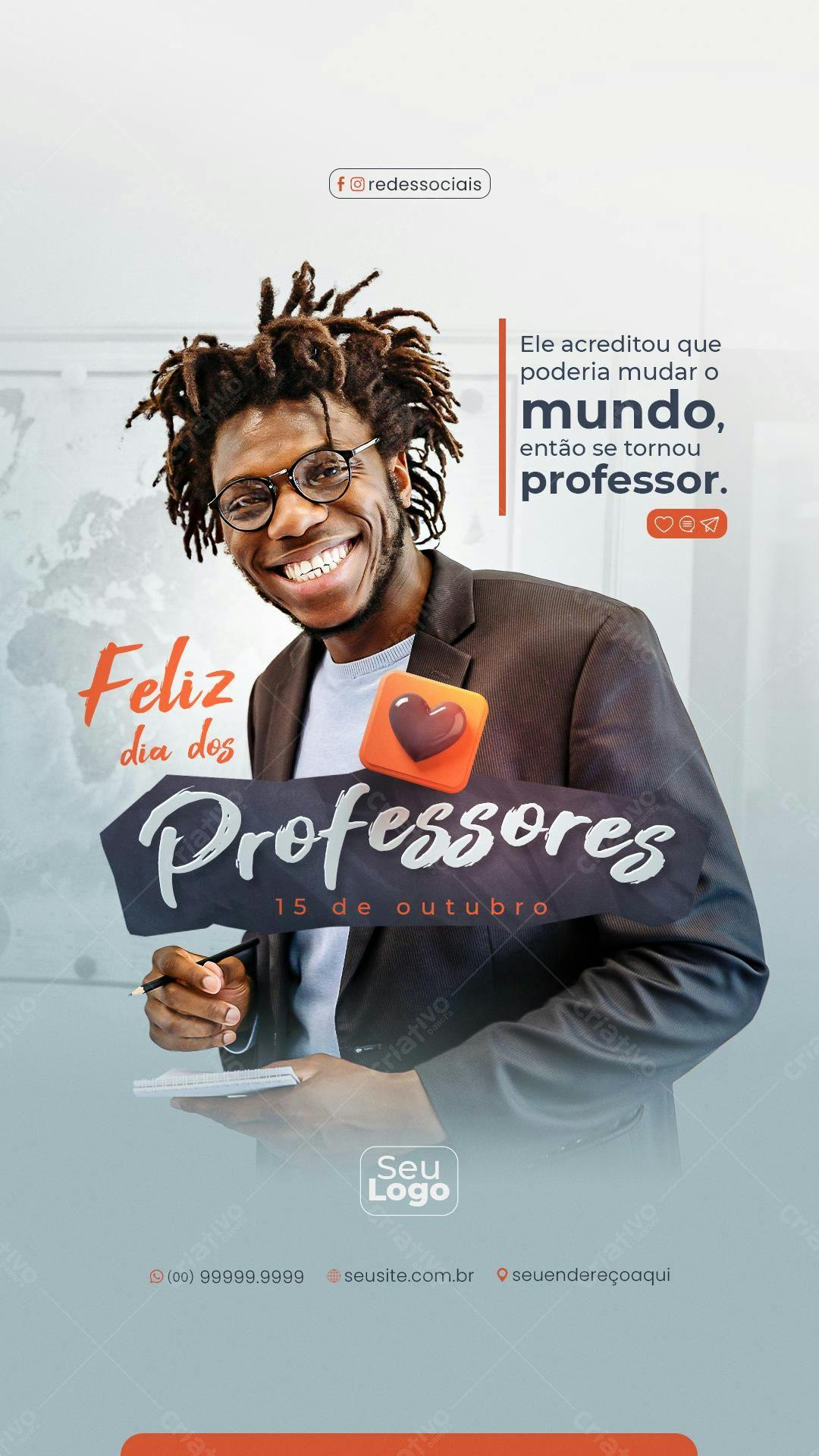 Flyer Dia dos Professores PSD Editável