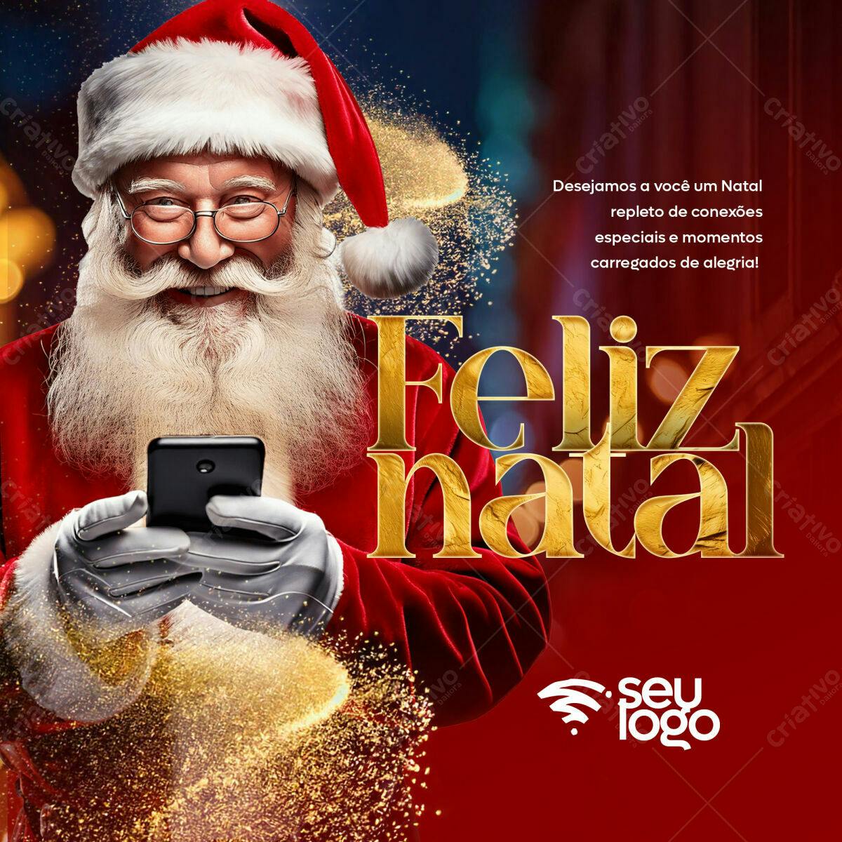 Postagem de Boas Festas Natalina PSD Editável