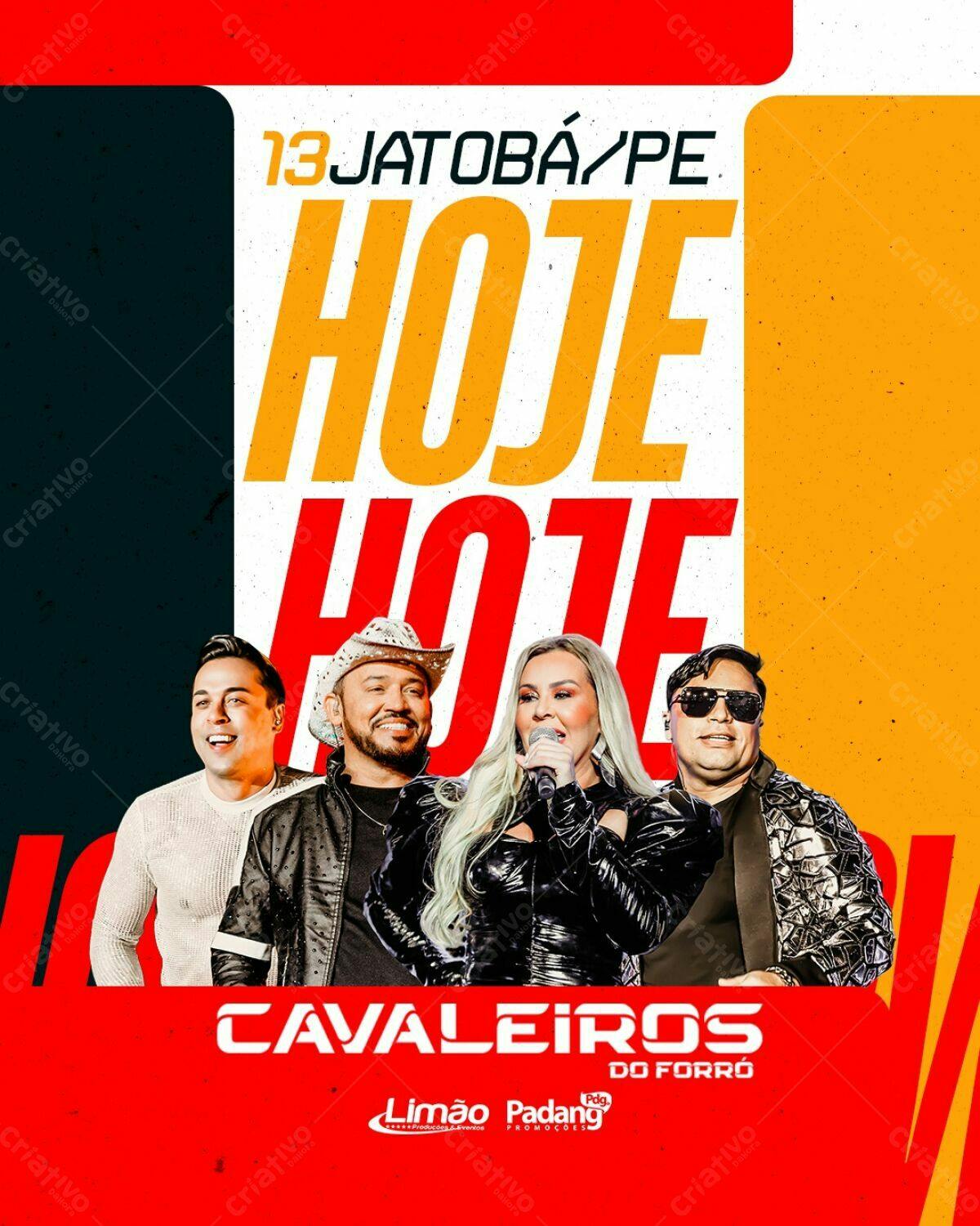 Flyer Show Cavaleiros do Forró em Jatoá/PE PSD Editável