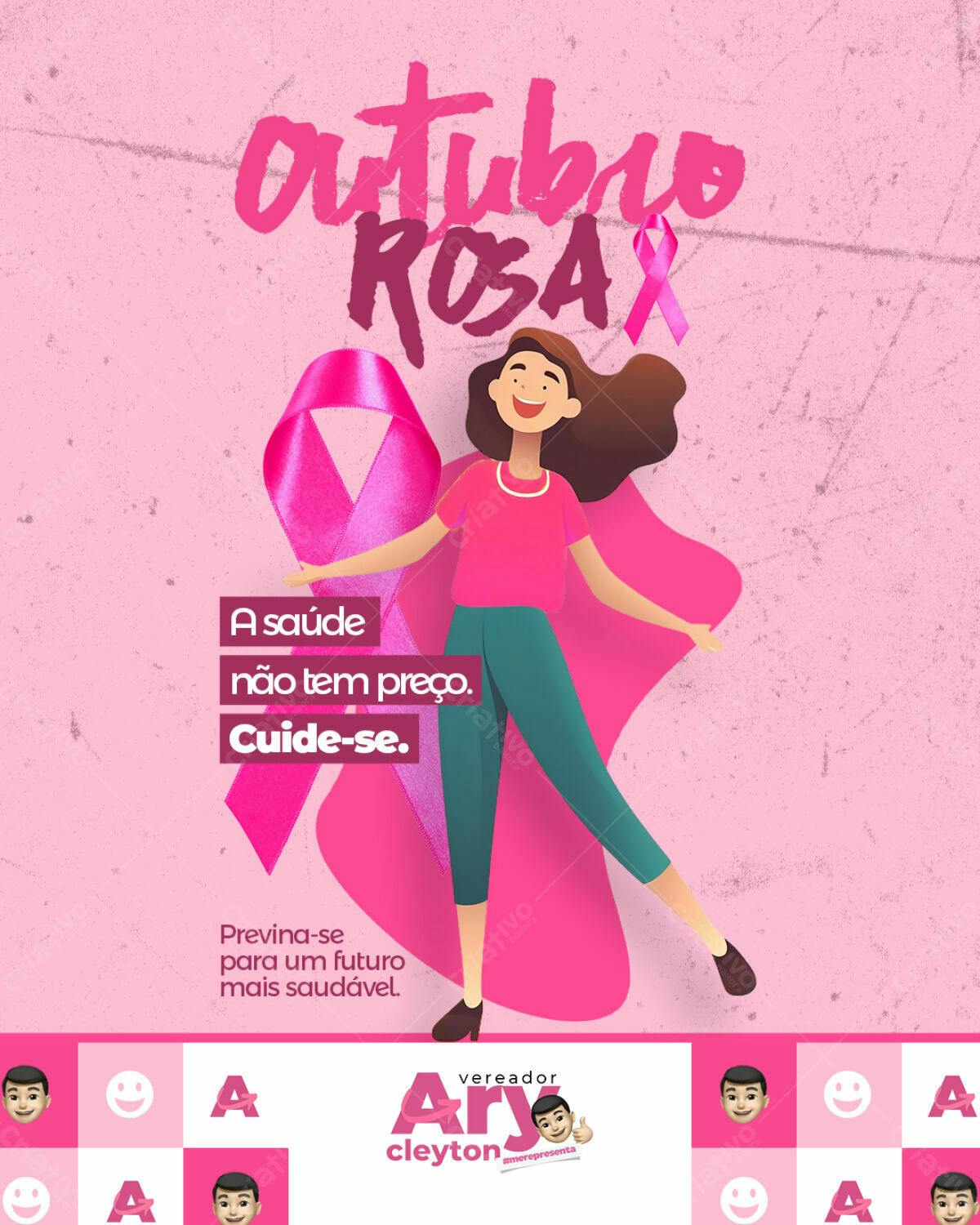 Flyer Outubro Rosa PSD Editável