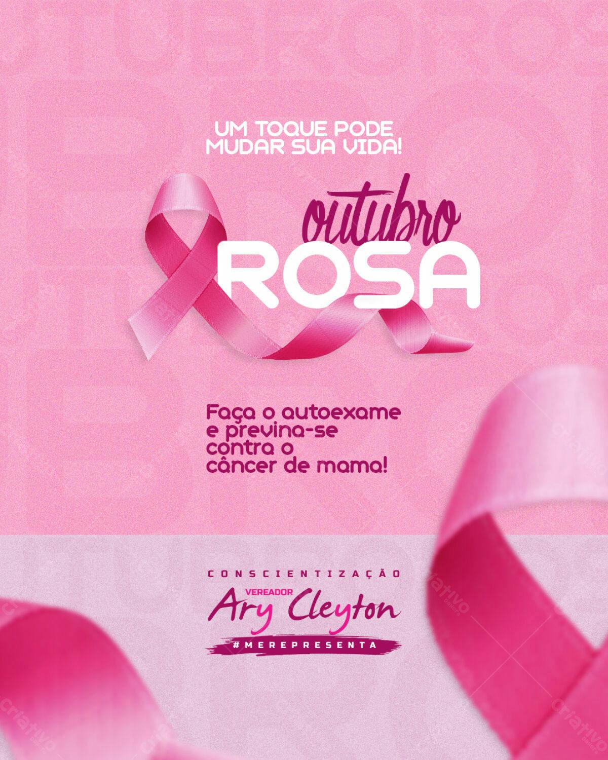 Flyer Outubro Rosa PSD Editável