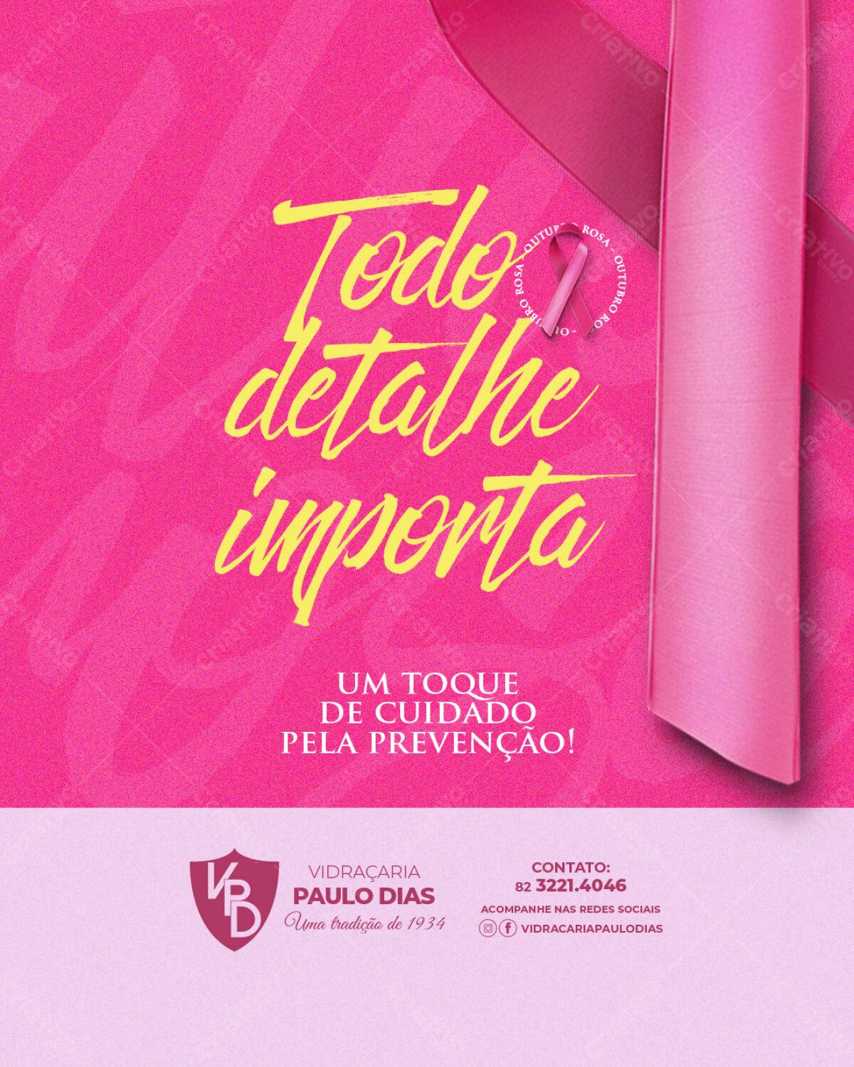 Flyer Outubro Rosa PSD Editável