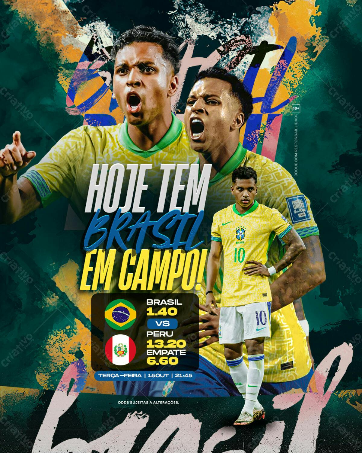 Flyer Jogo Brasil x Peru PSD Editável