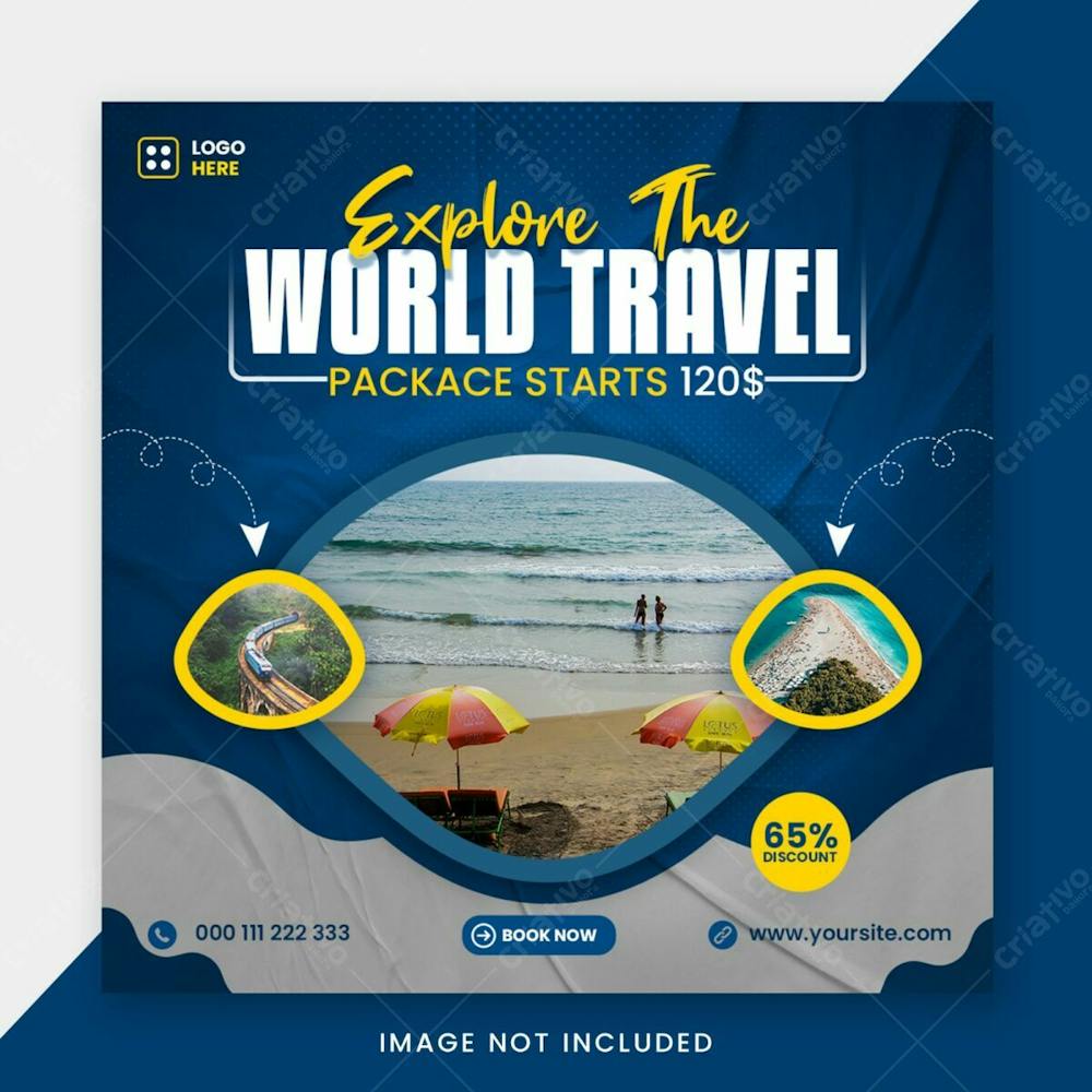 Explore The World Travel Social Media Instagram Post Banner Template