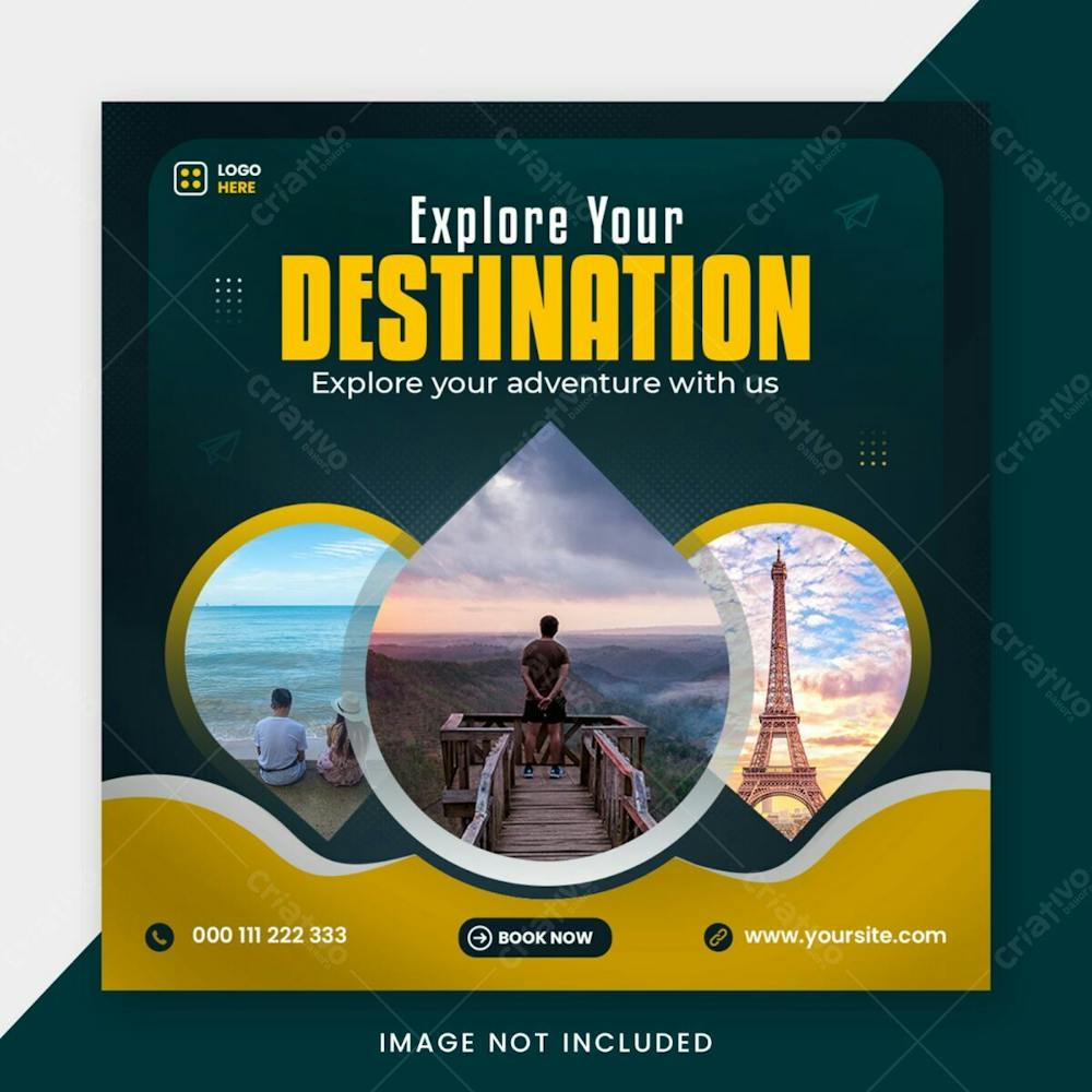 Travel Agency Social Media Instagram Post Banner Template Design