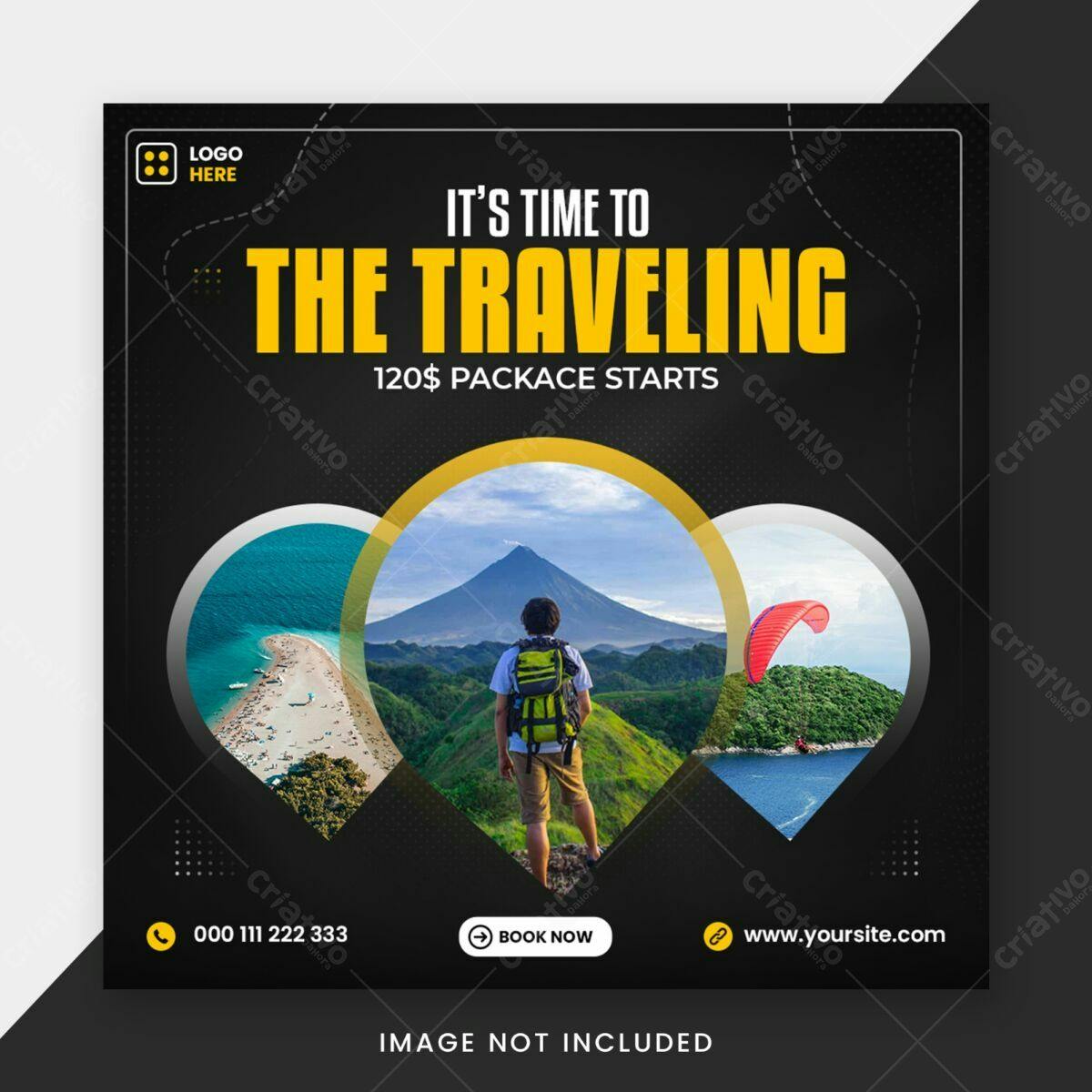 Post para Agência de Viagens PSD Editável