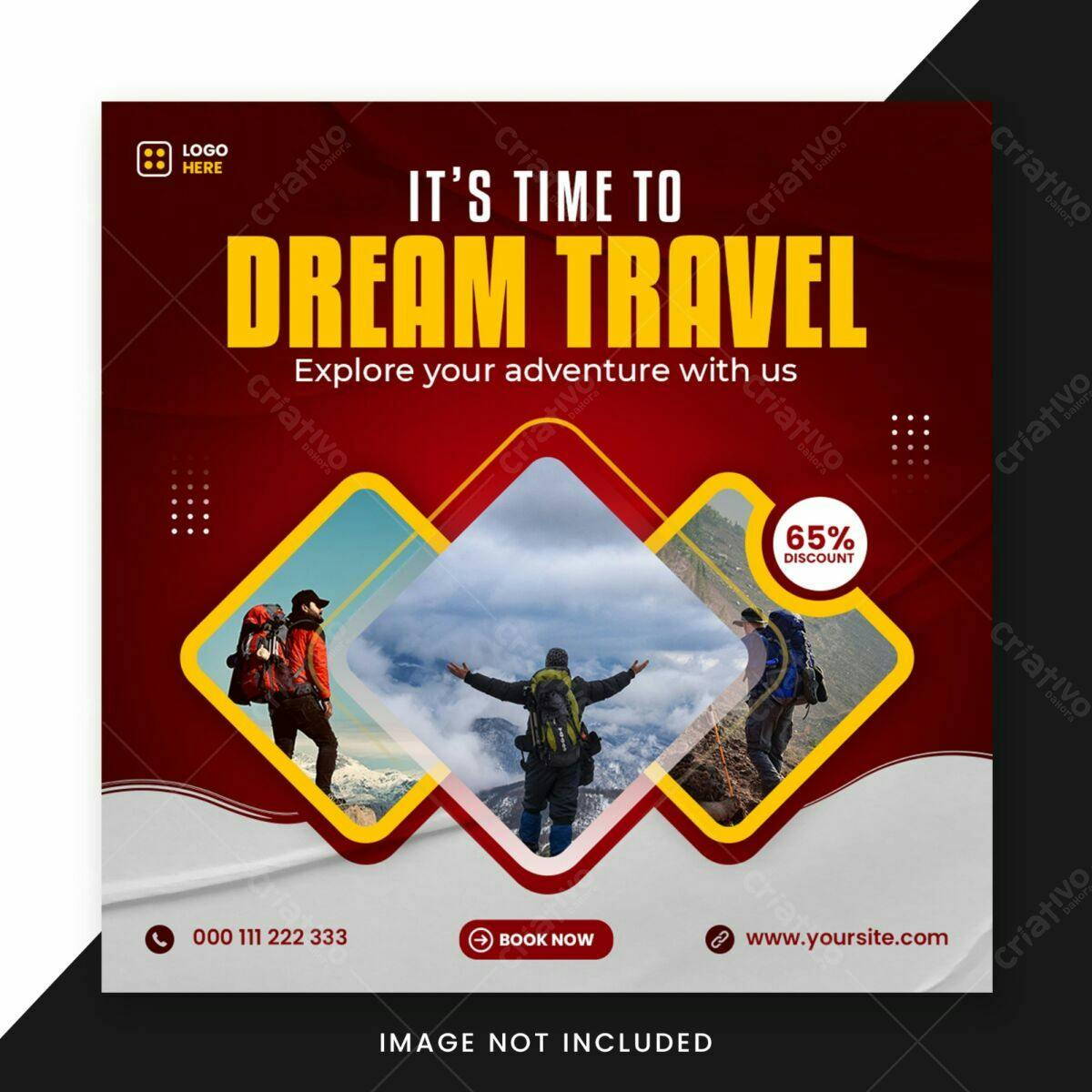 Post para Promoção de Viagem PSD Editável