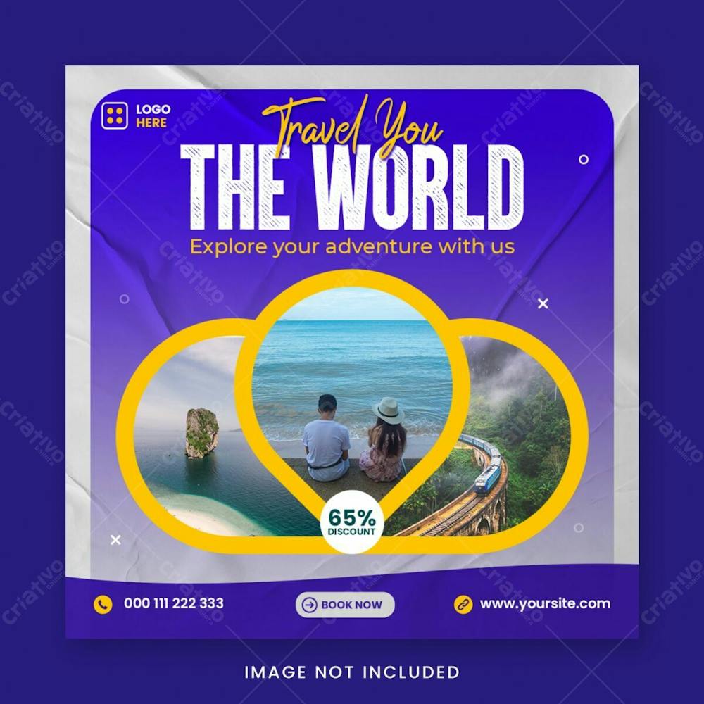 The World Travel Agency Social Media Instagram Post Banner Template Design