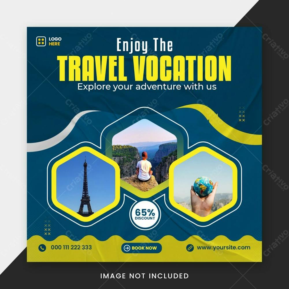 Travel Agency Social Media Instagram Post Banner Template Design