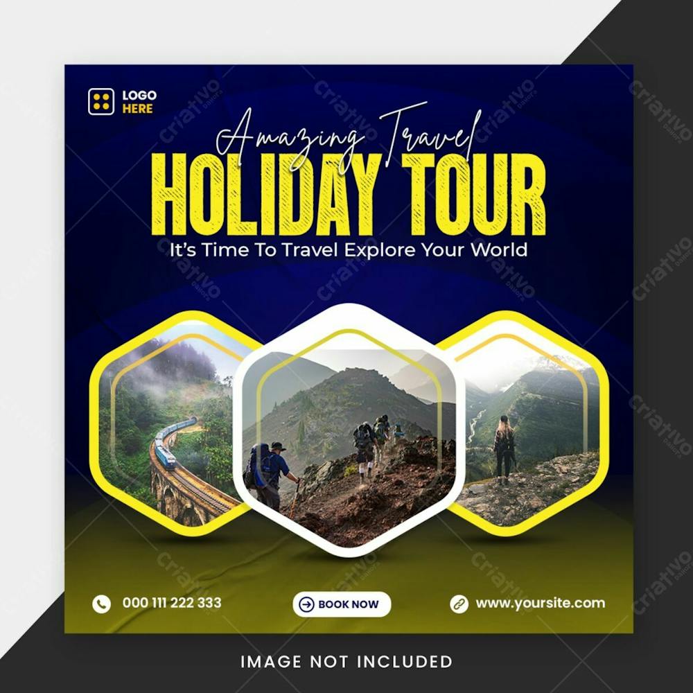 Travel Holiday Tour Social Media Instagram Post Banner Template