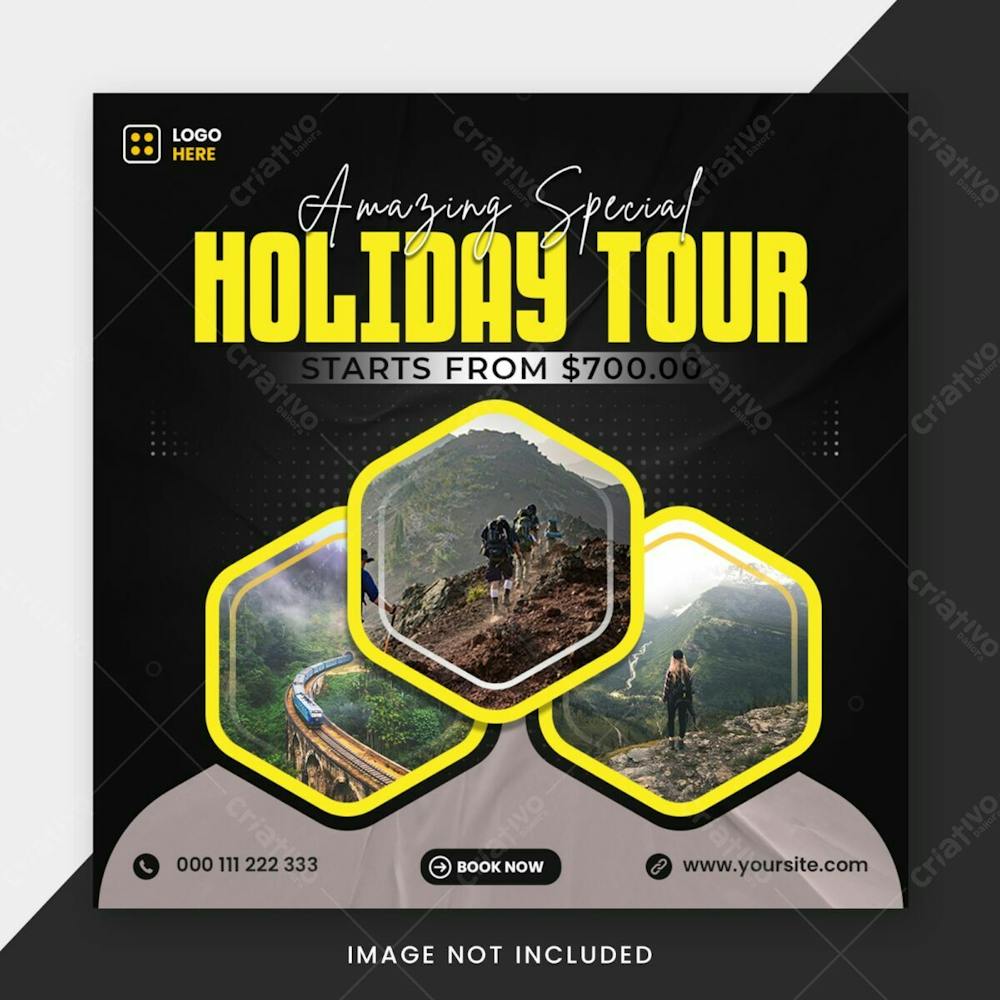 Travel Holiday Tour Social Media Instagram Post Banner Template