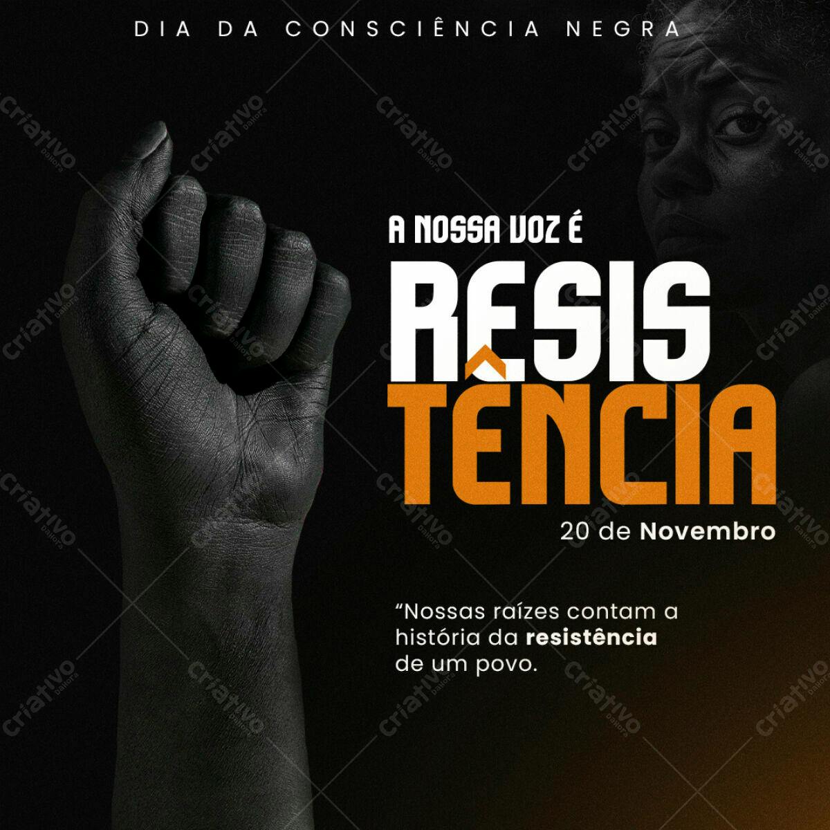 Post para Dia da Consciência Negra PSD Editável